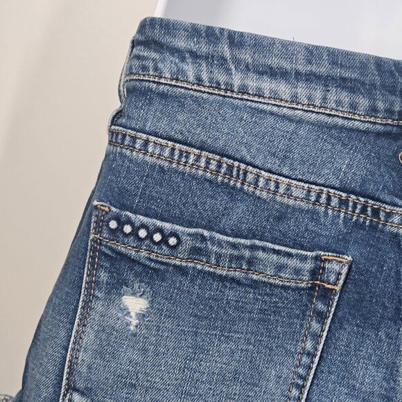 Blank NYC Distressed Frayed Denim Cutoff Shorts Little Queenie Blue Size 25 - Picture 6 of 11